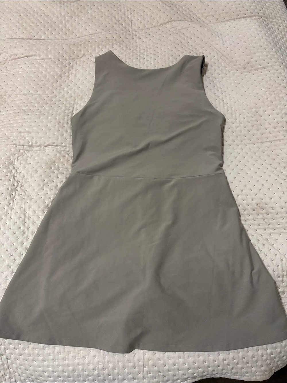 Classic Sleeveless A-Line Dress in Light Gray